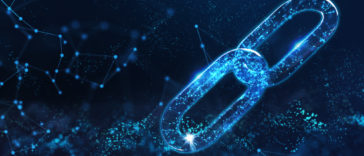 blue digital chain concept