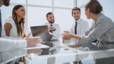 business team at an office meeting