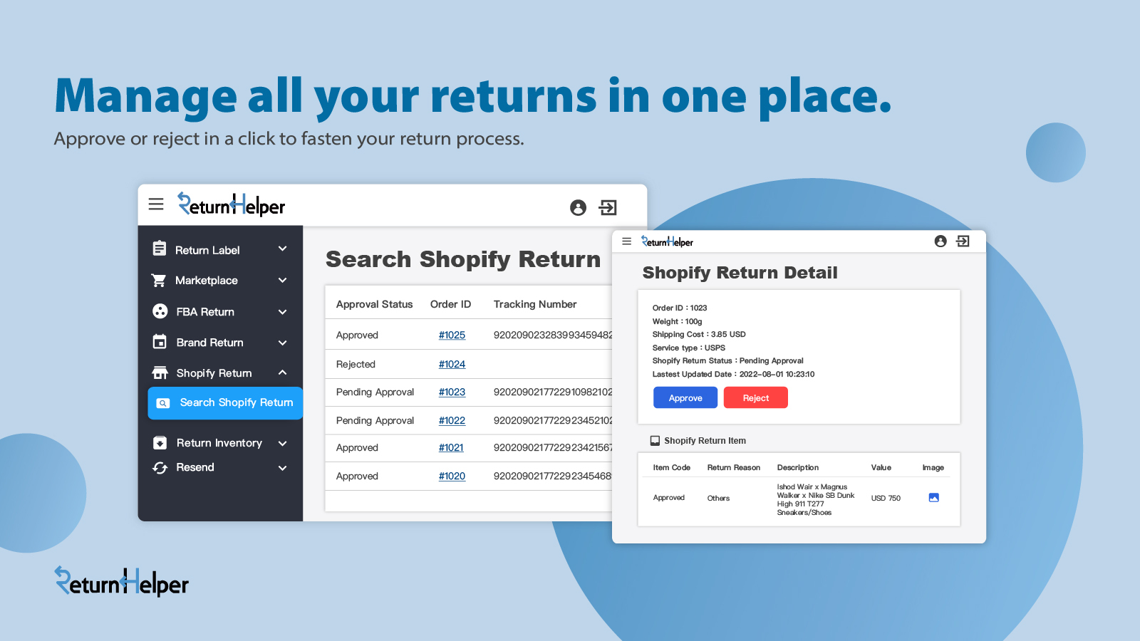 manage all your returns in one place