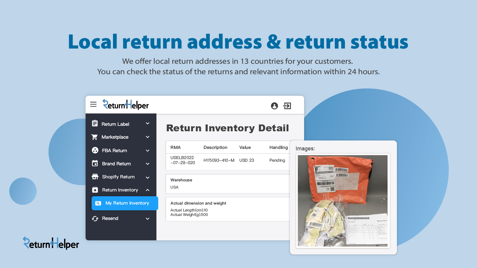 local return address and return status