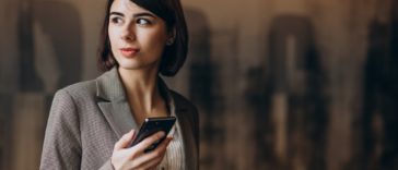 businesswoman using phone