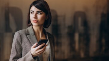businesswoman using phone