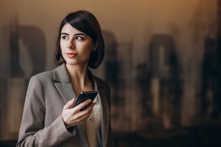 businesswoman using phone