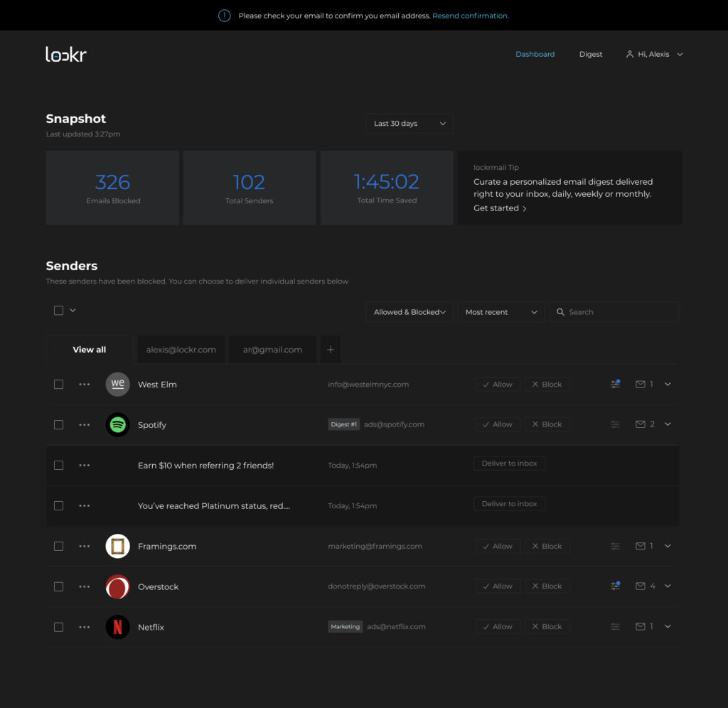 lockr dashboard