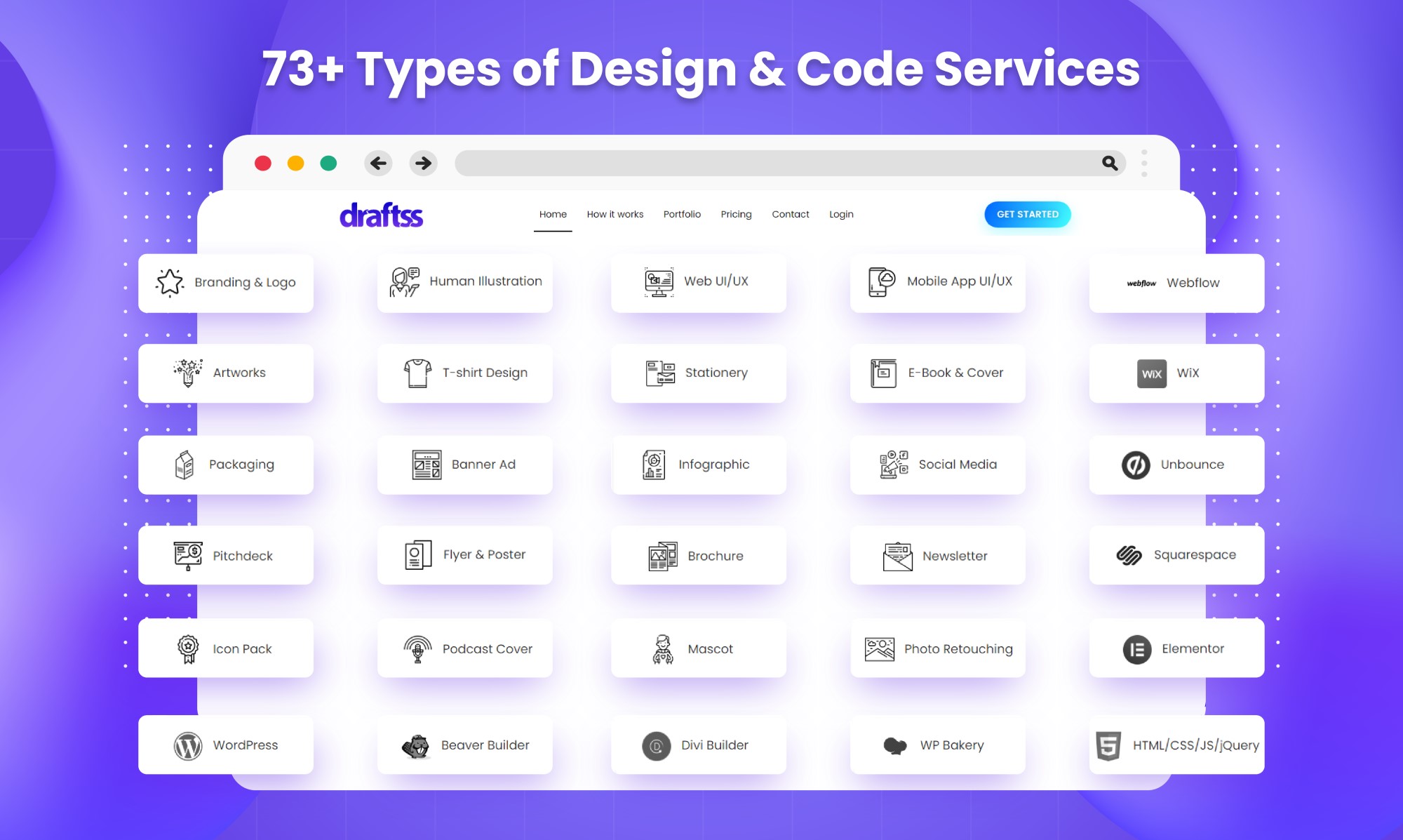 draftss 73+ types of design & code services