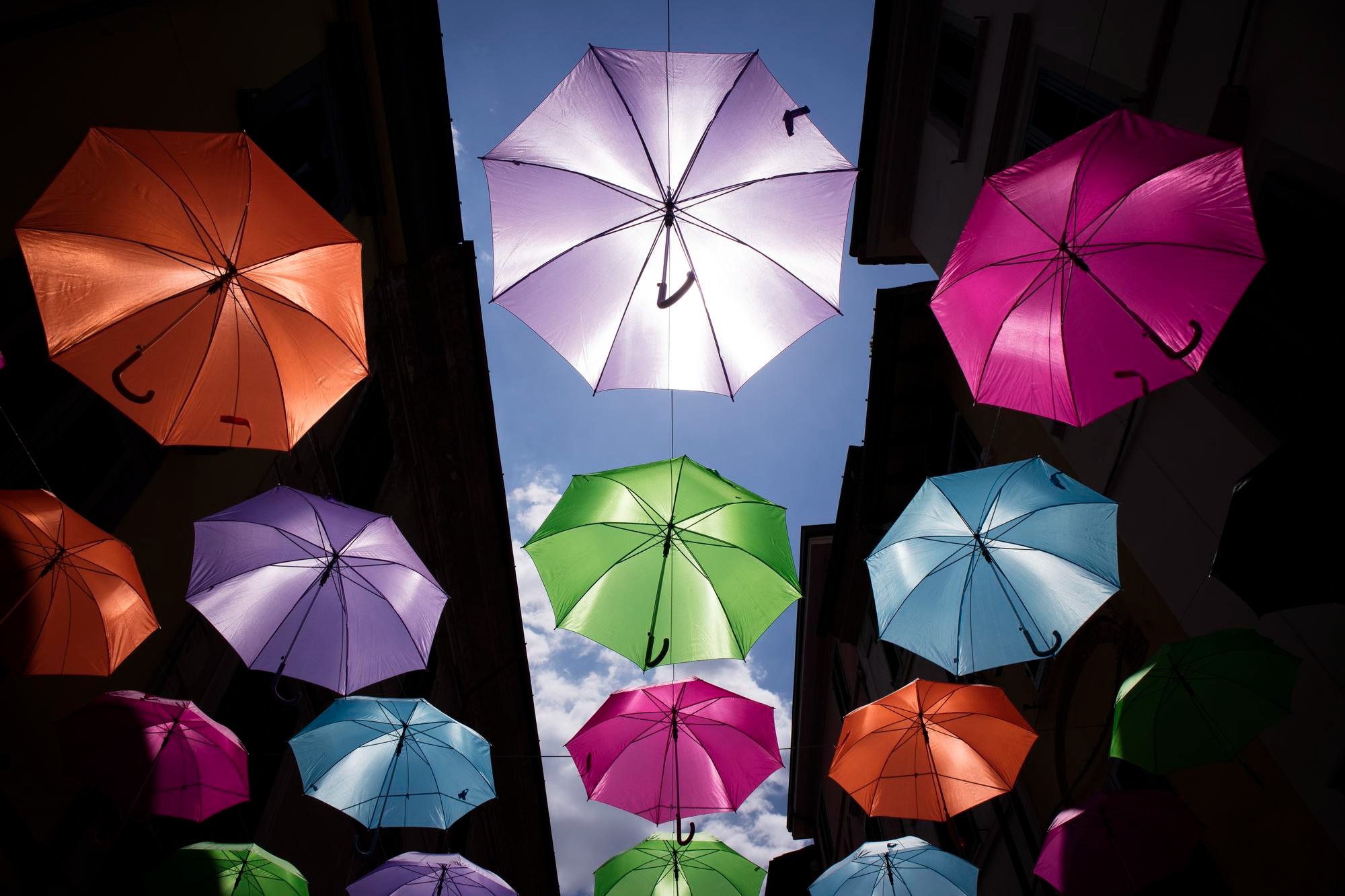 umbrellas of different colors