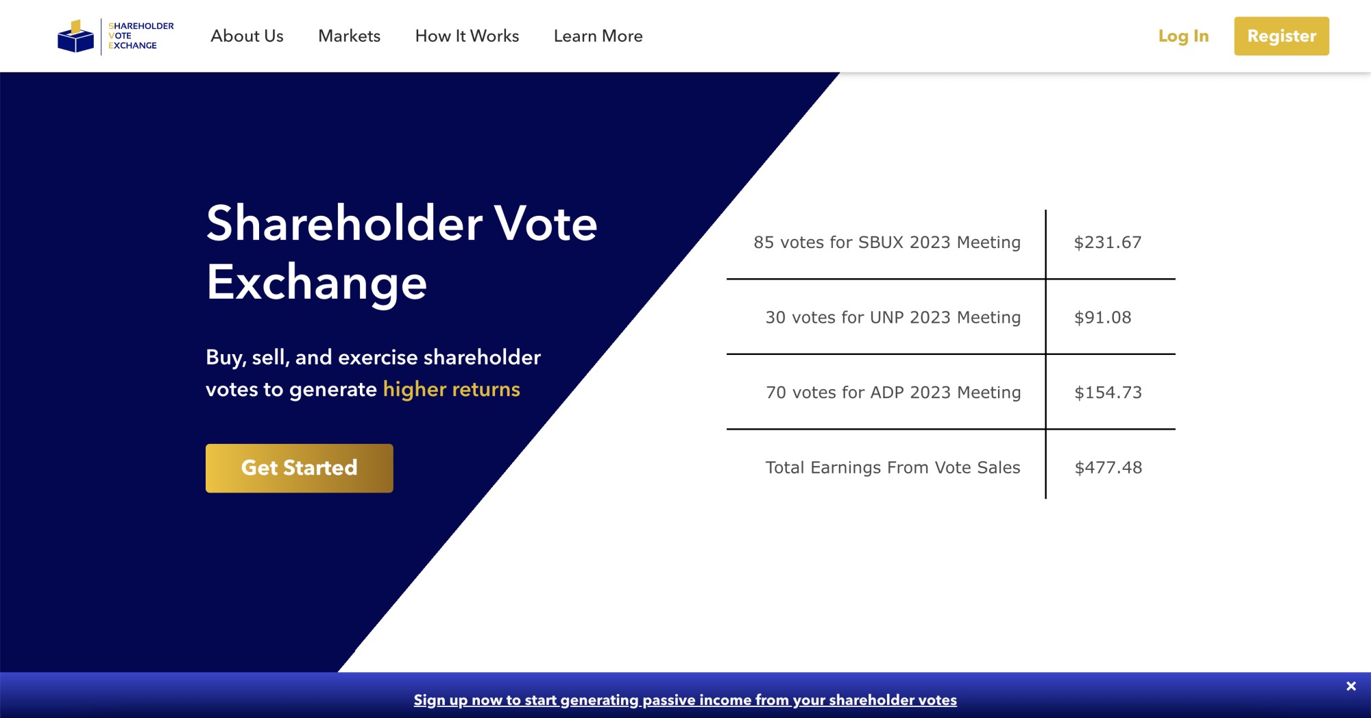 Shareholder Vote Exchange website