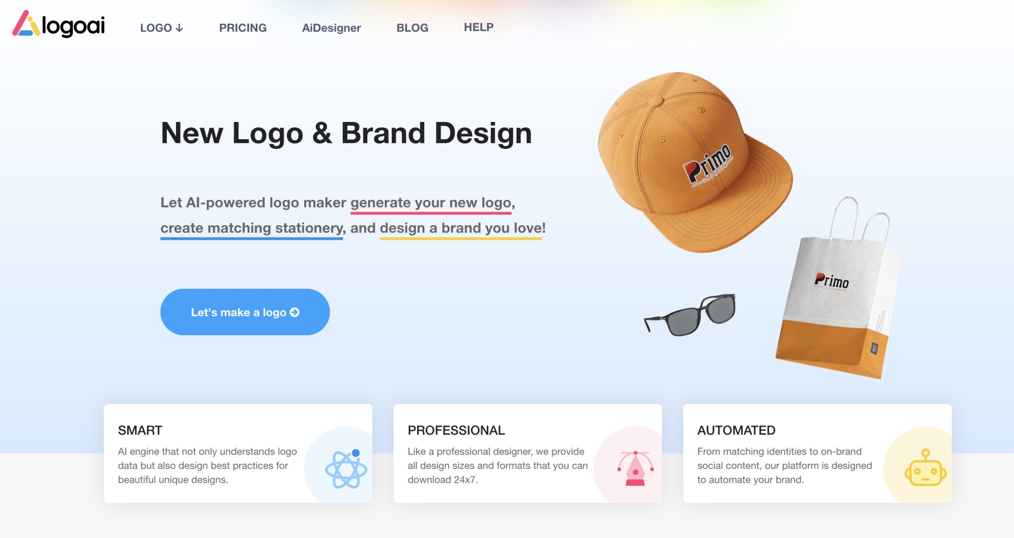 LogoAI homepage